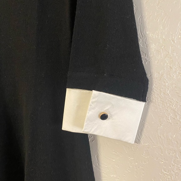 TAHARI extra-fine merino wool black sweater dress - Picture 5 of 7